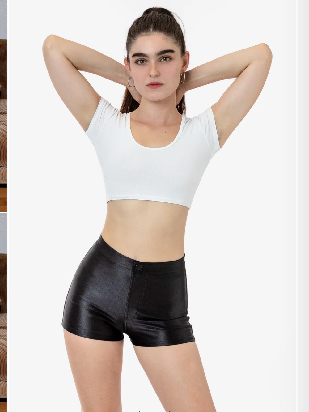 LA Apparel High Waisted Disco Shorts